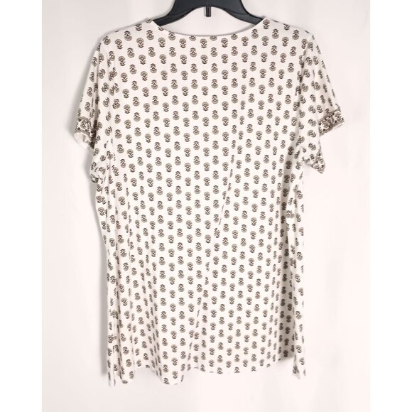 Pure Jill Black Scoop Neck Elliptical Tee Pima Cotton Top Women’s Size L - Picture 6 of 7